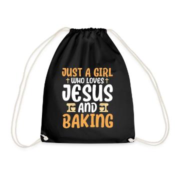 Bread Baking Gift Bakery Quote Baker - Drawstring Bag - black - Front