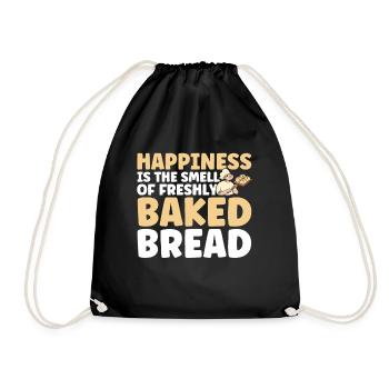 Bread Baking Gift Bakery Quote Baker - Drawstring Bag - black - Front