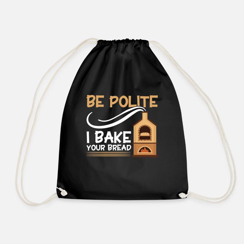 Brotbacken Geschenk Bäckerei Zitat Bäcker - Turnbeutel - Schwarz