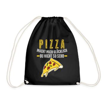 Pizza Pizzaria Pizzabäcker - Turnbeutel - Schwarz - Vorne