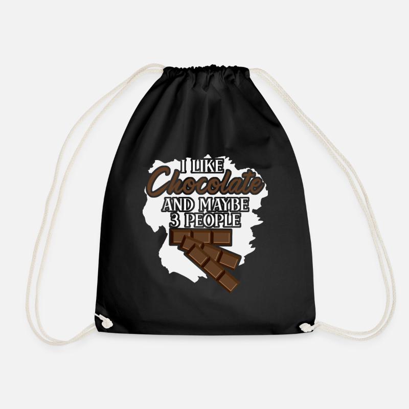 Chocolate Joke Milk Chocolate - Drawstring Bag - black