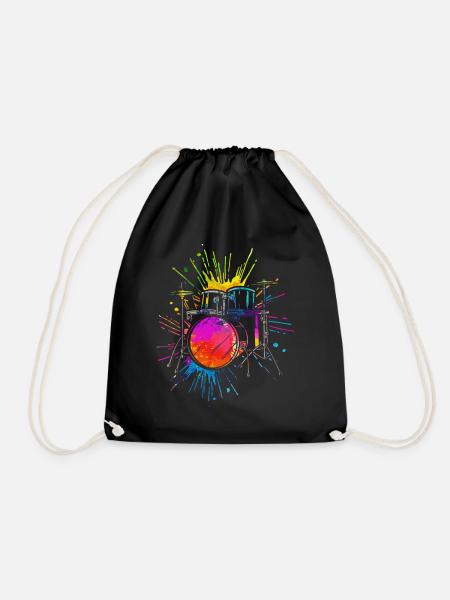 Drums, drummer - Drawstring Bag - black