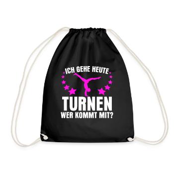 Turnen Gymnastik Turnerin - Turnbeutel - Schwarz - Vorne