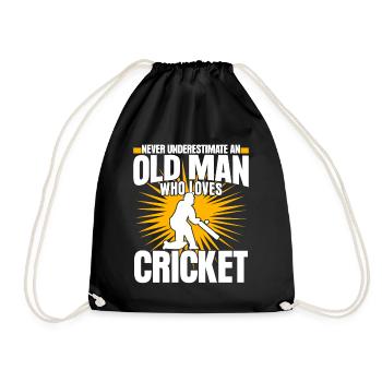 Cricket Cricketers Cricket team - Drawstring Bag - black - Front
