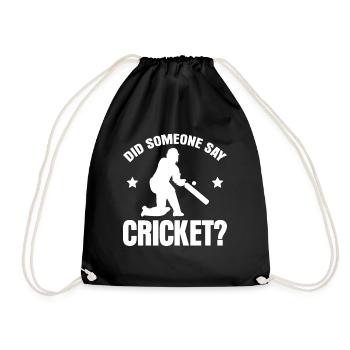 Cricket Cricket team Cricketers - Drawstring Bag - black - Front