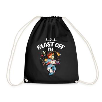 Blast Off J’ai 9 ans, 9ème anniversaire - Sac de sport léger - noir - Devant