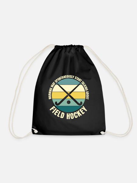 Field Hockey Retro Hockeyschläger - Turnbeutel - Schwarz