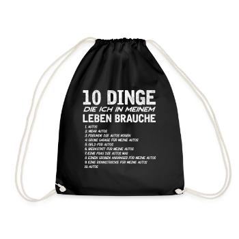 Autoliebhaber, Auto -Guy -Geschenk, Autosammler - Turnbeutel - Schwarz - Vorne