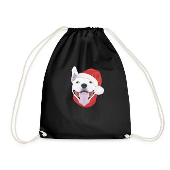 Bull Terrier Joyeux Noël - Sac de sport léger - noir - Devant