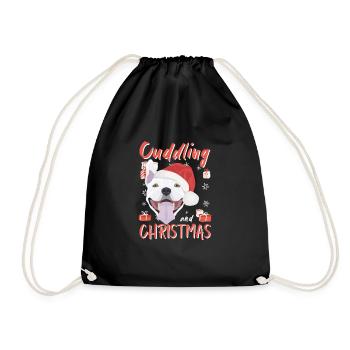 Bull Terrier Joyeux Noël - Sac de sport léger - noir - Devant