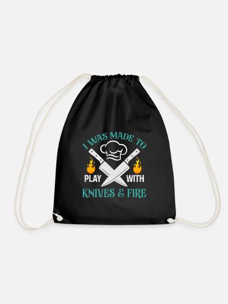 Chef Quote Gift Funny Chef - Drawstring Bag - black