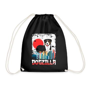 Dogzilla Chien de montagne bernois japonais - Sac de sport léger - noir - Devant