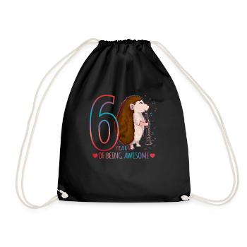 Hedgehog joue de la flûte - Hedgehog 6ème anniversaire - Sac de sport léger - noir - Devant