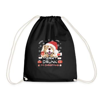 King Charles Spaniel Christmas Market - Drawstring Bag - black - Front