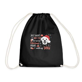 Chihuahua Frohe Weihnachten - Turnbeutel - Schwarz - Vorne