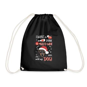 Teckel Vin chaud Noël - Sac de sport léger - noir - Devant
