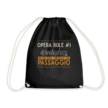 Opera singer, voice, opera - Drawstring Bag - black - Front