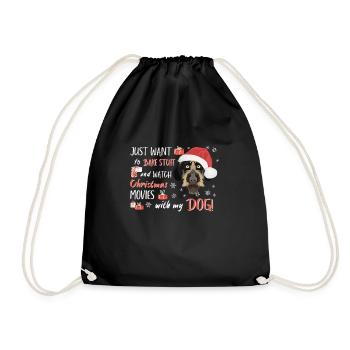 German Wirehair Merry Christmas - Drawstring Bag - black - Front