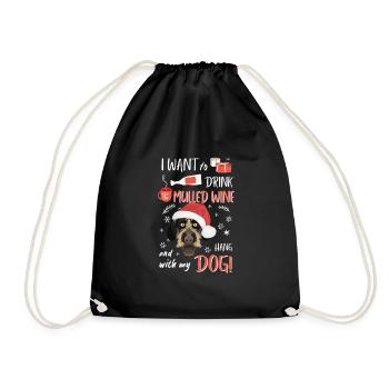 Vin chaud allemand Wirehair Noël - Sac de sport léger - noir - Devant