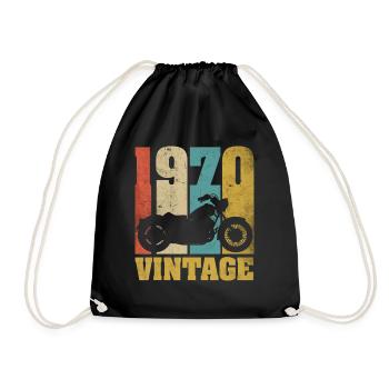 1970 Jahrgang Geburtstag Biker Motorrad Geschenk - Turnbeutel - Schwarz - Vorne