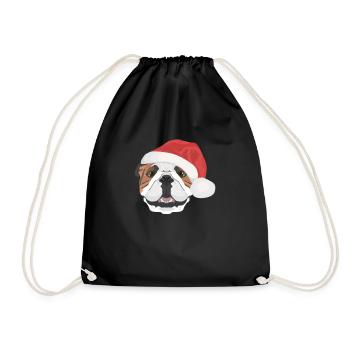 Bouledogue anglais Joyeux Noël - Sac de sport léger - noir - Devant