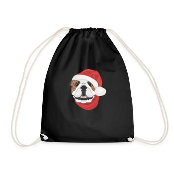 Bouledogue anglais Joyeux Noël - Sac de sport léger - noir - Devant
