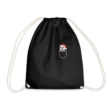 English Bulldog Merry Christmas - Drawstring Bag - black - Front