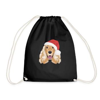 English Cocker Spaniel Frohe Weihnachten - Turnbeutel - Schwarz - Vorne
