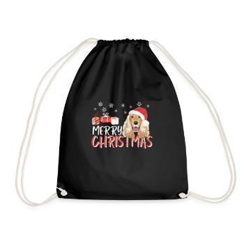 English Cocker Spaniel Frohe Weihnachten - Turnbeutel - Schwarz - Vorne