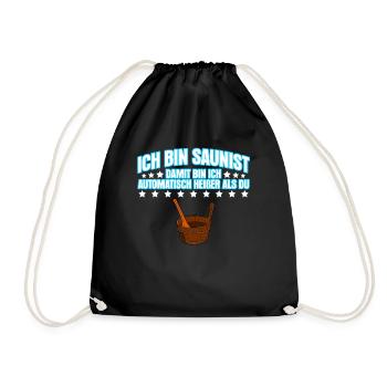 Sauna Saunisten Heißer Saunist Saunieren - Turnbeutel - Schwarz - Vorne