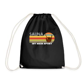 Sauna Sport Saunieren Saunisten Saunist - Turnbeutel - Schwarz - Vorne