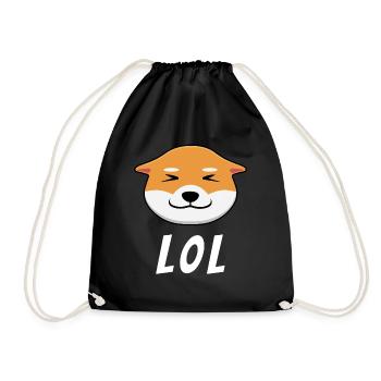 LOL - Chien Shiba-Inu au grand sourire Kawaii - Sac de sport léger - noir - Devant