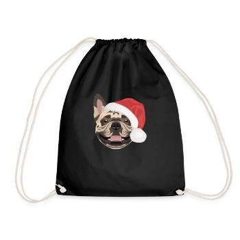 Français Bulldog Joyeux Noël - Sac de sport léger - noir - Devant