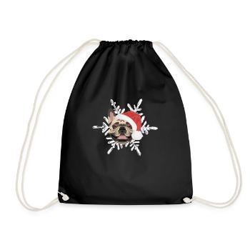 Français Bulldog Joyeux Noël - Sac de sport léger - noir - Devant