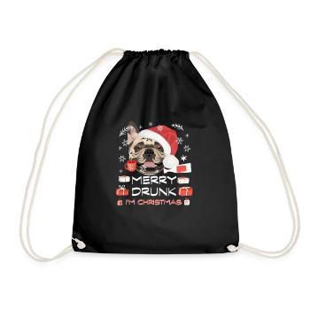 Français Marché de Noël Bulldog - Sac de sport léger - noir - Devant