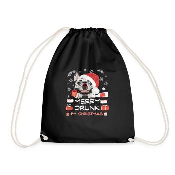 Français Marché de Noël Bulldog - Sac de sport léger - noir - Devant