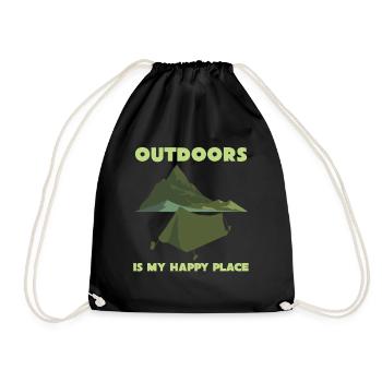 Camping Camping Camping Tent - Drawstring Bag - black - Front