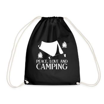 Camping Camping Camping Tent Outdoor - Drawstring Bag - black - Front