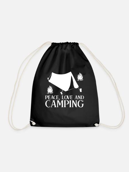 Camping Camping Camping Tent Outdoor - Drawstring Bag - black