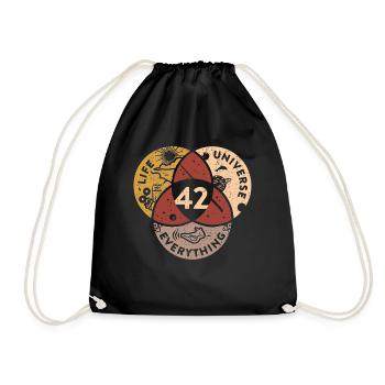 42 Life Universe Everything - Drawstring Bag - black - Front