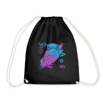 Hibou d’Athéna, mythologie grecque - Sac de sport léger - noir - Devant