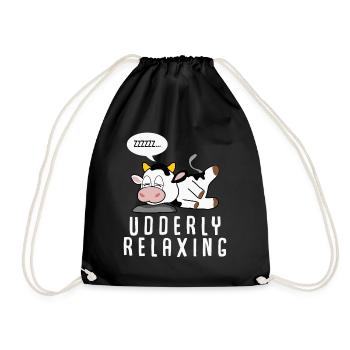 Cow Farmer Calf Sleeping Calves Cows - Drawstring Bag - black - Front