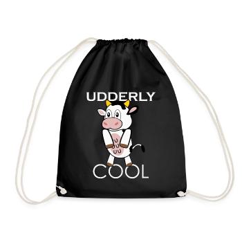 Cow Calf Farmer Calf Cows - Drawstring Bag - black - Front