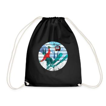 Domaine skiable ski skieurs d’hiver - Sac de sport léger - noir - Devant