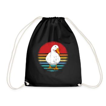 Retro Vintage Duck - Duck Lovers - Drawstring Bag - black - Front