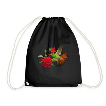 Cadeaux colibris pour grand-mère et mère - Sac de sport léger - noir - Devant