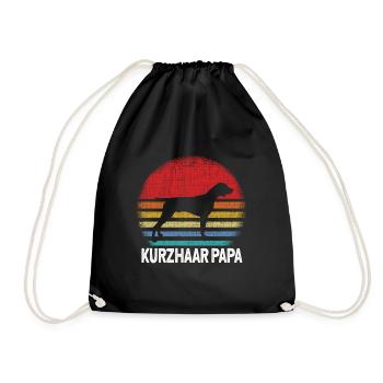 German shorthair dog gsp hunting dog shorthair daddy - Drawstring Bag - black - Front