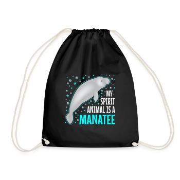Manatee Manatee - Drawstring Bag - black - Front
