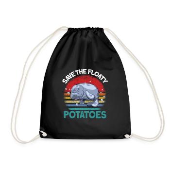 Manatee Manatee - Drawstring Bag - black - Front