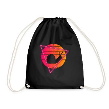Snail Vintage 70s 80s Sunset Sluggish - Drawstring Bag - black - Front